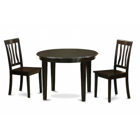 East West Furniture 3 Piece Kitchen Nook Dining Set-Kitchen Table and 2 Dinette Chairs BOAN3-CAP-W